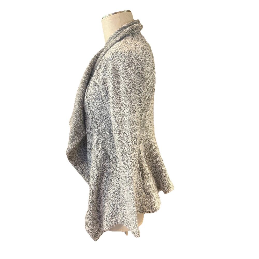 BNCI Cardigan Womens Small Gray Tweed Drape Front Shawl Collar Long Sleeve - Picture 5 of 7